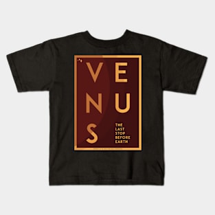 Art Deco Space Travel Poster - Venus Kids T-Shirt